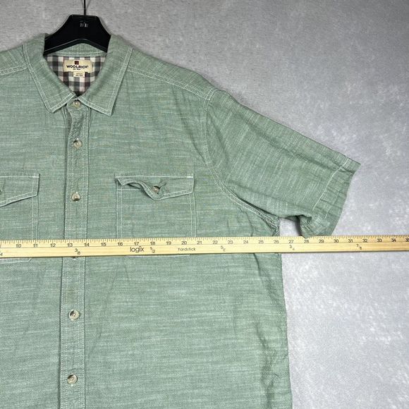 Woolrich Shirt Men’s XXL Green Button Up Short Sleeve Outdoors Camp 2XL - Picture 4 of 10